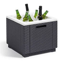 Mesa de centro con aislamiento de resina tejida ALLIBERT - Gris Mesa de centro con aislamiento de resina tejida ALLIBERT - Gris