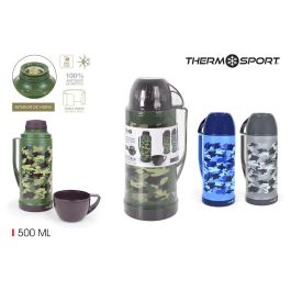 Termo plástico con taza 0.5L camuflaje Thermosport (12 Unidades) Precio: 56.78999964. SKU: B1KD8597BB
