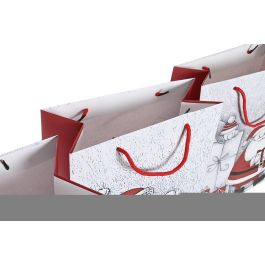 DKD Home Decor Bolsa Navidad Tradicional Rojo Blanco Papa Noel 10 x 23 x 18 cm (12 Unidades)