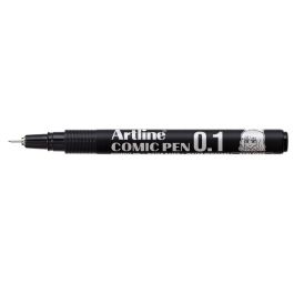 Rotulador Artline Calibrado Micrometrico Negro Comic Pen Ek-281 Punta Poliacetal 0,1 mm Resistente Al Agua 12 unidades