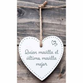 Decoración Colgante Magnet & Steel Quien maúlla el último maúlla mejor Corazón 13 x 13 x 0,8 cm
