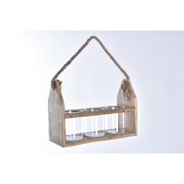 DKD Home Decor Jarrón Cottage Natural Transparente Cristal y Paulownia 12 x 22 x 34 cm (4 Unidades) Precio: 59.59000014. SKU: B1EXJZY2RG