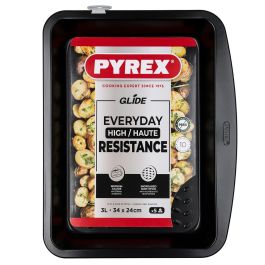 Fuente Rectangular Horno Acero Glide Pyrex® 34x24 cm