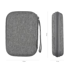AISENS ASBG-005-GR Estuche Protector Rígido para Disco Duro Externo 2.5" Gris, Algodón y Lino, con Cremallera y Compartimento para Cables