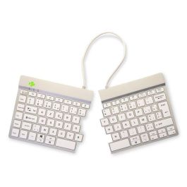 R-Go Tools Teclado ergonómico dividido R-Go Split Break con software de pausa, AZERTY (BE), Bluetooth, blanco