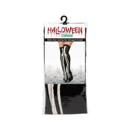 Medias Negras Con Diseño De Huesos Blancos Para Mujer Adulto Halloween
