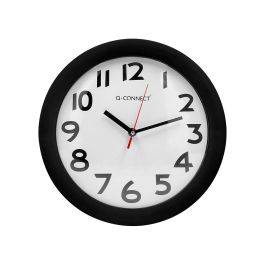 Reloj Q-Connect De Pared Plastico Oficina Redondo 30 cm Marco Negro