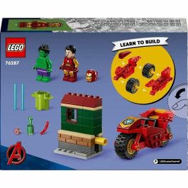 LEGO Marvel 76287 Iron Man con Moto y Hulk, Set de Los Vengadores con Minifiguras