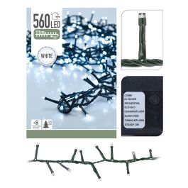 Guirnalda Tipo Espino LED 560 Luces Frías Exterior IP44 11m con Multifunción y Temporizador Cable Verde