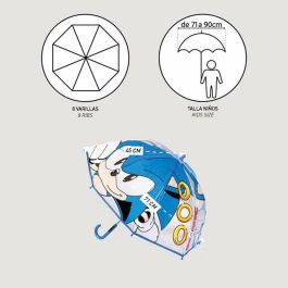 Cerdá Paraguas Burbuja Sonic 45 cm con apertura manual. Ideal para niños de 2 a 8 años. Color azul. Cerdá Paraguas Burbuja Sonic 45 cm con apertura manual. Ideal para niños de 2 a 8 años. Color azul.