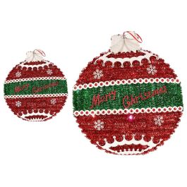 KRIST+ Bola Navideña Espumillón con LED Rojo y Blanco 40x5.5x40cm (Set de 12) Precio: 100.58999951. SKU: B1634HHSX4