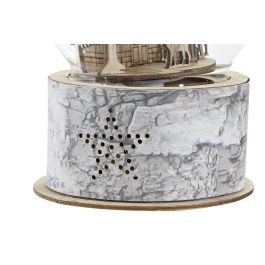 DKD Home Decor Decoración Luminosa de Navidad Alpina con LED, de Cristal y Madera, Natural Transparente, 12x12x17 cm