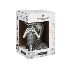 Buda Sentado Lateral Resina Plata Gr Giftdecor 20X30CM (4 Unidades) Buda Sentado Lateral Resina Plata Gr Giftdecor 20X30CM (4 Unidades)