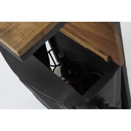 DKD Home Decor Botellero Vintage de Pared Gris Oscuro 30 x 104 x 83 cm, Mueble Bar con 3 Estantes de Hierro y Madera de Acacia