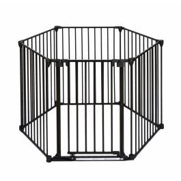 Barrera cortafuegos para chimenea o estufa de leña de 6 lados - 360 cm - Negro - NORDLINGER PRO Barrera cortafuegos para chimenea o estufa de leña de 6 lados - 360 cm - Negro - NORDLINGER PRO