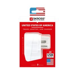 Skross Adaptador de Viaje Europeo a Estados Unidos con USB 1500281