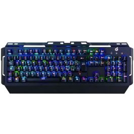 CONCEPTRONIC KRONIC Teclado Gaming con Cable USB Interruptor Mecánico Blue Switches QWERTY Italiano Retroiluminación LED RGB Negro