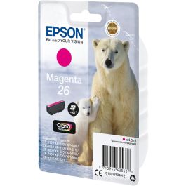 Epson C13T26134012 Cartucho de Tinta Magenta 26 Oso Polar, Rendimiento Estándar, Pigmento, 4.5ml, 300 Páginas