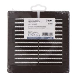 Edm Rejilla ventilación cuadrada 150x150x7mm abs con tapones y mosquitera marrón