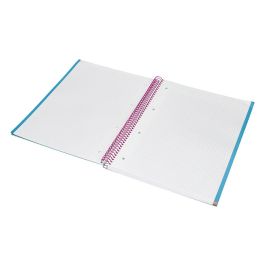 Cuaderno Espiral Liderpapel A4 Micro Jolly Tapa Forrada 140H 75 gr Cuadro 5 mm 5 Bandas4 Taladros Color Turquesa