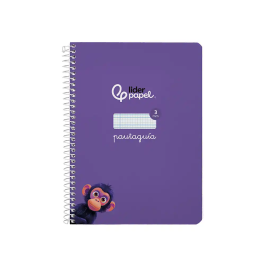 Liderpapel Cuaderno espiral A5, tapa dura, 80 hojas, cuadro pautado 3mm, color lila