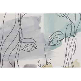 DKD Home Decor Cuadro Scandi Mujer Multicolor Ps Mdf 60 x 40 x 3 cm (12 Unidades)