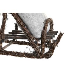 DKD Home Decor Figura Navidad Alpina Gris Poliéster y Madera 22 x 48 x 42 cm