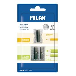 Blister con 2 sacapuntas de aluminio milan