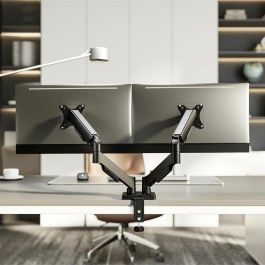 AISENS - SOPORTE DE MESA ECO CONTRAPESO GIRATORIO E INCLINABLE PARA MONITOR/TV 9KG (3 PIVOTES, 2 BRAZOS) DE 17-32, NEGRO