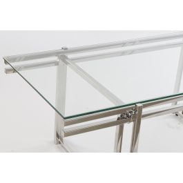 DKD Home Decor Mesa Centro Chic Plateado Cristal 60 x 45 x 120 cm