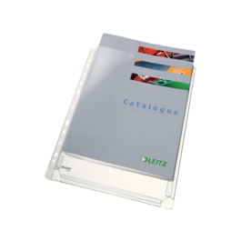 Funda multitaladro Leitz con fuelle DIN A4, 170 mc, cristal, pack 10 unidades