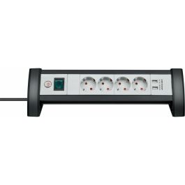 Regleta Enchufes 4 Tomas con interruptor Brennenstuhl Premium-Office-Line 3600 W Negro USB x 2 (1,8 m)