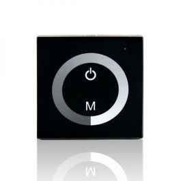 Dimmer Táctil Empotrable con Panel y Rueda para Tira LED Unicolor, Regulador de Intensidad 12-24VDC, 144W/288W