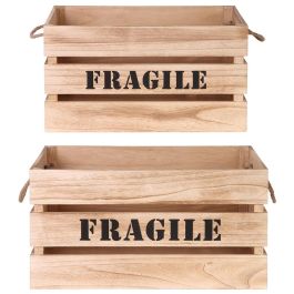 Home Deco Factory Juego 2 Cajas Madera "Fragile" con Asas de Cuerda Encajables Medidas: 54x37x28 cm y 48x31x26 cm Precio: 51.49999943. SKU: B174LCKSTB