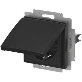 Busch-Jaeger 20 EUK-915 Enchufe Schuko de 1 Toma con Tapa abatible para Europa Color Negro