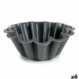 Molde para Repostería Kinvara HH477 Gris claro Gris oscuro Silicona 1,5 L 24,5 x 10 x 24,5 cm (6 Unidades)