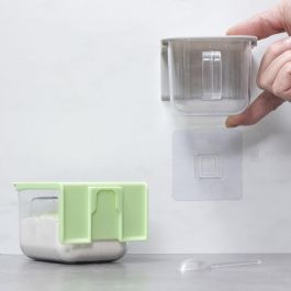 Pack Set de 3 Soportes Adhesivos para Tapas de Cocina y Organizador de Especias Adhesivo y Divisible y Recipientes de Cocina Adh