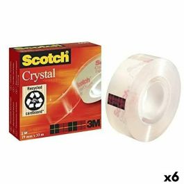 Cinta Adhesiva Scotch Crystal 19 mm x 33 m Transparente (6 Unidades)