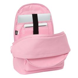 Safta Mochila Doble para Portátil 15,6" + USB Real Madrid Chica Rosa 31x44x18 cm
