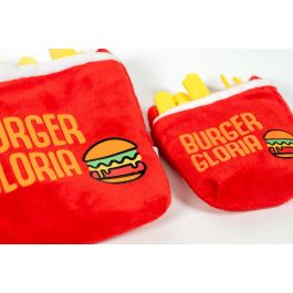 Gloria Gloriafries Dognut Frosty Peluche Mini para Perros, Patatas Fritas Rojo, con Squeaker, ideal Razas Pequeñas