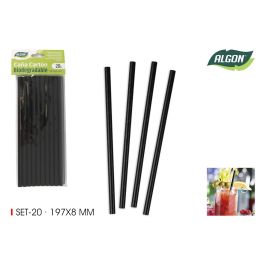 Set de 20 pajitas de cartón negras 19.7x8 mm Algon (24 Cajas) Precio: 12.50000059. SKU: B1EZLB7T2F