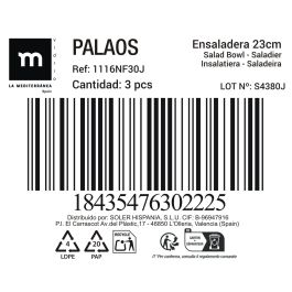 La Mediterranea Ensaladera Opal Colección Palaos 22 cm (18 Unidades)