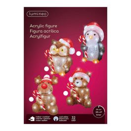 Lumineo Muñecos navideños con led para exterior a pilas, modelos surtidos 491338 - Oso, pingüino, reno y búho