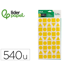 Liderpapel Gomets Figuras Geométricas Medianas Autoadhesivos, Triángulos, Círculos, Cuadrados 540 Unidades en 12 Hojas Colores Surtidos para Manualidades Escolares Precio: 1.4278. SKU: B18QP8TTCX