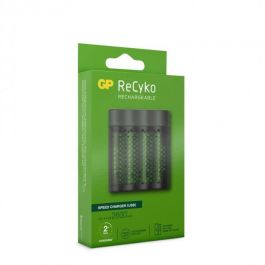 GP M451 Cargador Rápido de Pilas AA/AAA, incluye 4 Pilas Recargables NiMH AA 2600mAh, Negro/Verde, con Organizador GP M451 Cargador Rápido de Pilas AA/AAA, incluye 4 Pilas Recargables NiMH AA 2600mAh, Negro/Verde, con Organizador