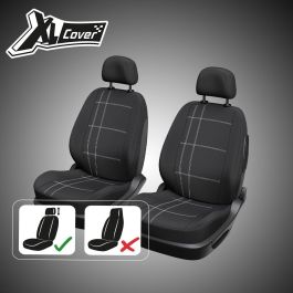 XLCOVER Juego 2 Fundas Asientos Coche Delanteros Compatibles Airbags Negras XL