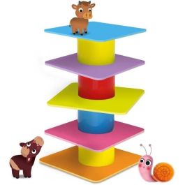 Lisciani Giochi Carotina Baby - 4 Juegos en 1: Truco, Lógica, Memo, Puzzle - 25 Piezas de Colores para Apilar - Niños y Niñas +12 Meses