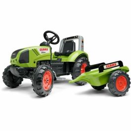 Falk 1040AB Tractor de Pedal CLAAS Arion 430 con Remolque, Barra Antivuelco, Volante con Bocina, Niños +3 Años