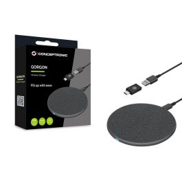 Conceptronic GORGON03GR Cargador Inalámbrico Carga Rápida 15W Compatible Qi
