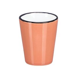 Vessia Vaso Cerámica 90 ml Borde Negro Surtido Colores Oscuros 5.5x7x5.5 cm (Set de 48)